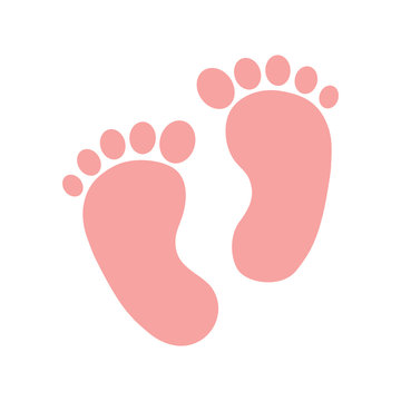 Baby feet icon flat element. Vector illustration of baby feet icon flat isolated on clean background for your web mobile app logo design.