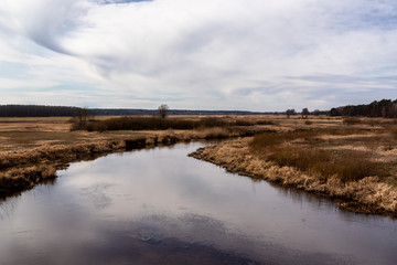 Dolina Górnej Narwi. Rzeka Narew. Wiosna na Podlasiu. Polska