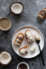 French traditional dessert with cream 