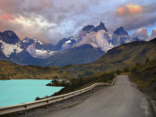 Lake Pehoe Patagonia Mountains Chile