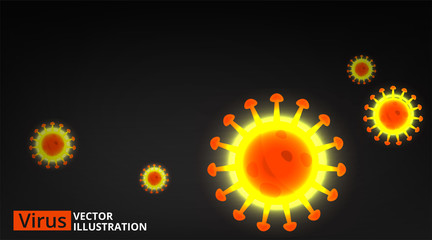 Fototapeta premium Virus microbe microbiology background. Computer virus, allergy bacteria, medical healthcare, disease germ, pathogen organism