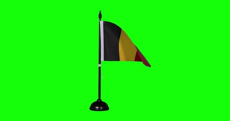 Belgium flag waving in the wind on a flagpole - Powered by Adobe