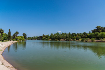 Lake at San Martin park in Mendoza, Argentina