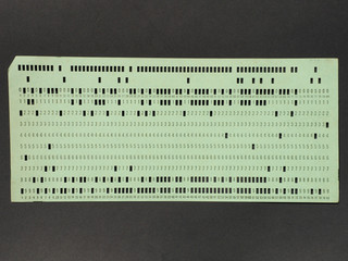 green punched card for programming