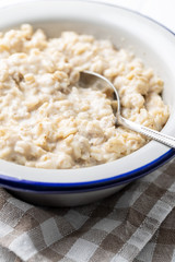 Bowl of oatmeal porridge