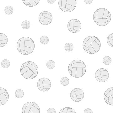 Seamless background with volleyballs. Vector drawing.