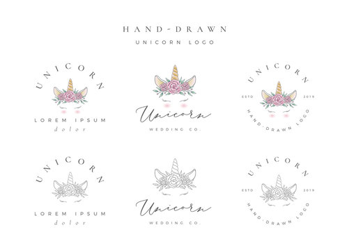 Hand Drawn Unicorn Logo
