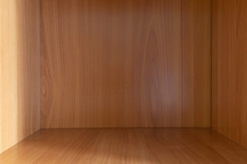 wooden box inside space cupboard shelf symmetry square frame work cube geometry shape smooth soft focus textured surface