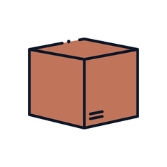 Isolated delivery box line fill style icon vector design