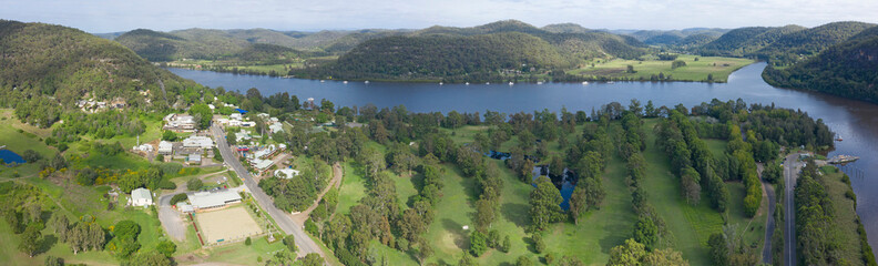 The New South Wales  town of Wisemans ferry on the banks of the Hawkesbury river.