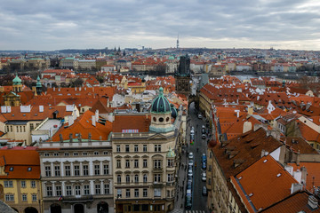Fototapeta na wymiar View from the top on Prague city center