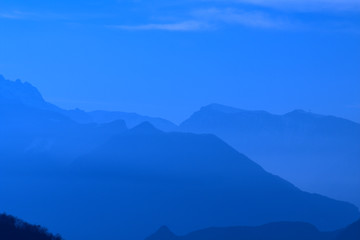 Fototapeta na wymiar aerial view of mountains,blue,sky, nature, fog,landscape,beautiful, beauty, panorama, 