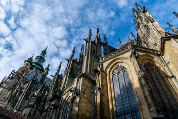 St Vitus cathedral (view from low point), Prague