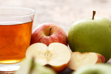 Glass of apple juice