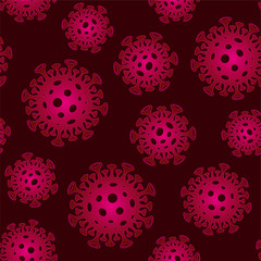 Coronavirus seamless pattern. COVID-19 vector background.
