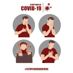 symptoms of coronavirus vector illuistration
