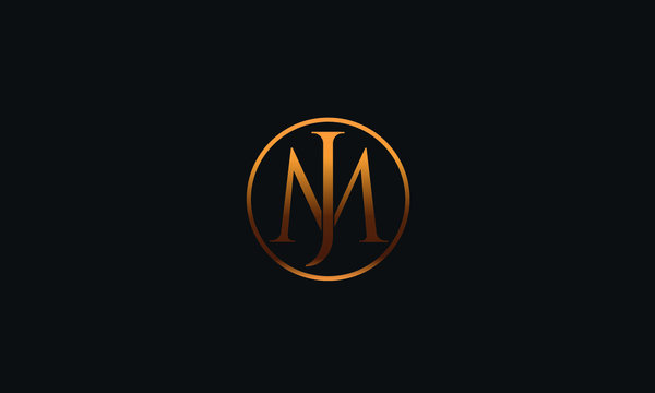 MJ JM J M Letter Logo Alphabet Design Template Vector