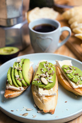 baguette with brie and avocado