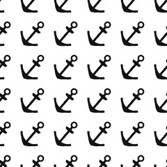 anchor vector pattern, seamless sea background
