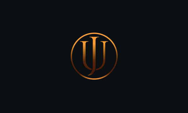 JU UJ J U Letter Logo Alphabet Design Template Vector