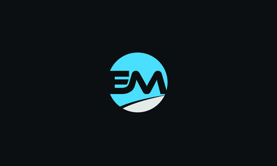 EM MC M C Letter Logo Alphabet Design Template Vector