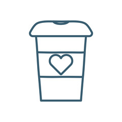 Isolated coffee mug with heart line style icon vector design
