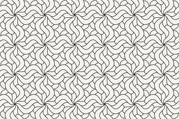 Geometric seamless pattern. Vector background with abstract line texture. Neutral monochrome wallpaper, black white simple light linear ornament for wrapping paper, textile. Decorative design element