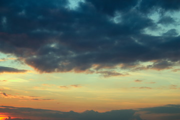 Sonnenuntergang, Wolken, Farbenspiel am Himmel