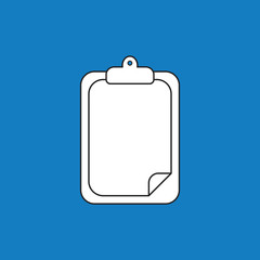 Vector icon concept of clipboard with white blank paper.