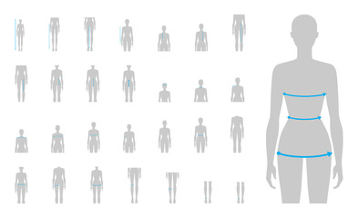 Women measurements fashion set.