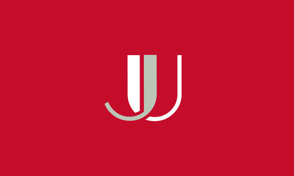 UJ JU Letter Logo Alphabet Design Template Vector