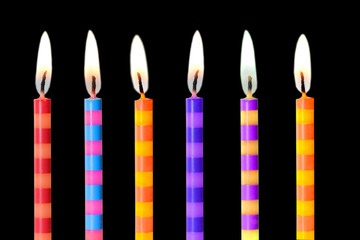 Holiday Candles black isolated back ground