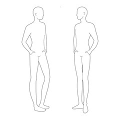 Fashion template of relaxing stand men. 