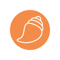 Isolated shell line block style icon vector design