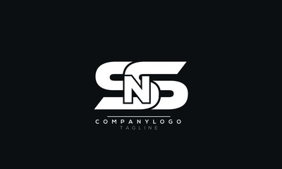 SNS SSN NSS Letter Logo Alphabet Design Template Vector