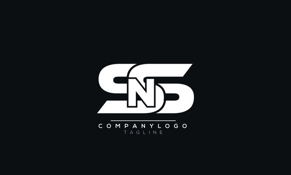 SNS SSN NSS Letter Logo Alphabet Design Template Vector