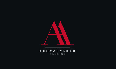 AA Letter Logo Alphabet Design Template Vector