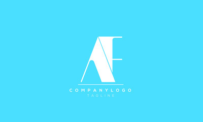 AF alphabet letter icon logo design 
