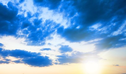 Beautiful colored cloudy sky background