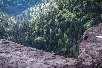 View from so called Tomasovsky Vyhlad rocky viewpoint in Slovak Paradise Park in Slovakia