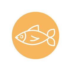Isolated fish line block style icon vector design