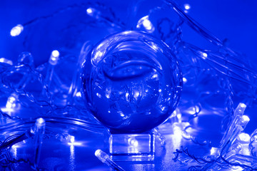 esfera luces color azul