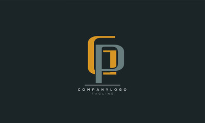 Obraz premium CP PC alphabet letter icon logo design 