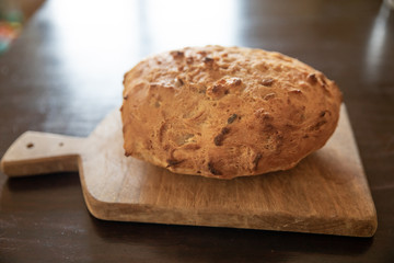 steaming hot homemade bread cut into slices