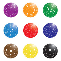 Abstract designe elements set. Colored spheres with a gradient