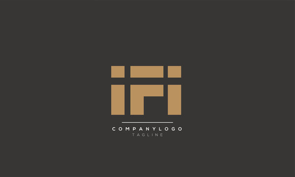 iFi alphabet letter icon logo design 