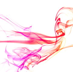 Colored smoke on white background