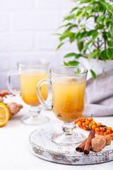 Healthy hot sea buckthorn tea