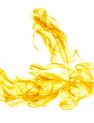 Yellow smoke on white background