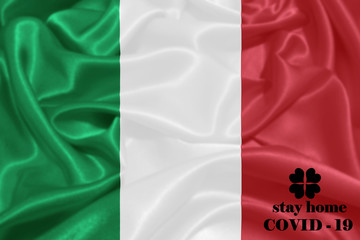 Stay Home . Coronavirus epidemic, word COVID-19. COVID-19 infection concept. Italy 